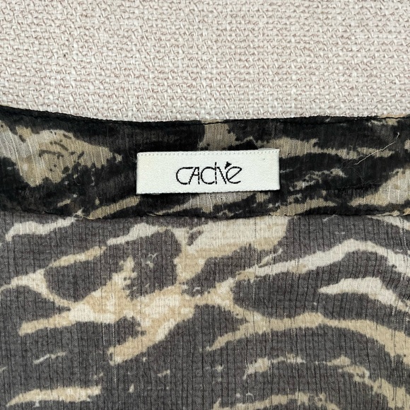 Cache Sheer Grey and Black Beaded Blouse - Picture 6 of 10